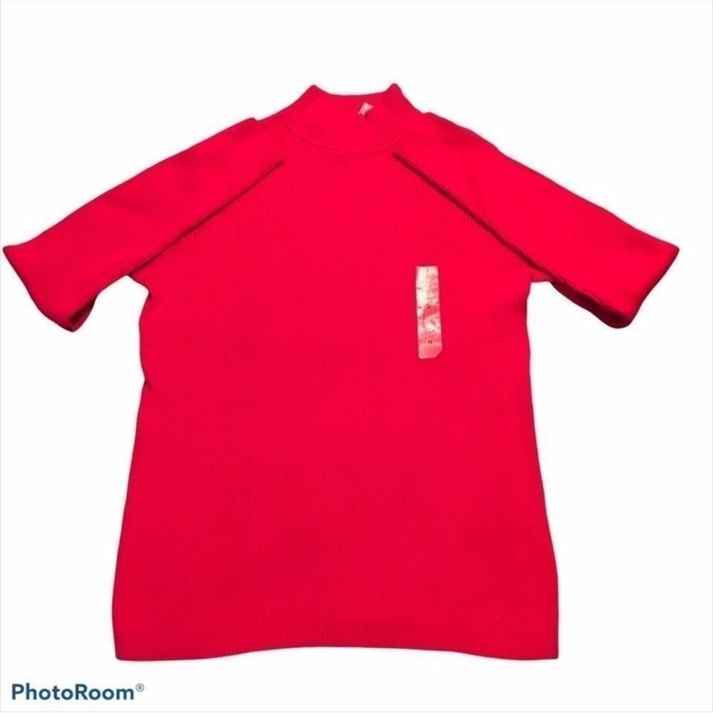 Karen Scott Bold Red Knit Top